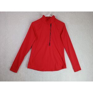 Under Armour Fitted Red Coldgear Women's Large Half Zip Shirt